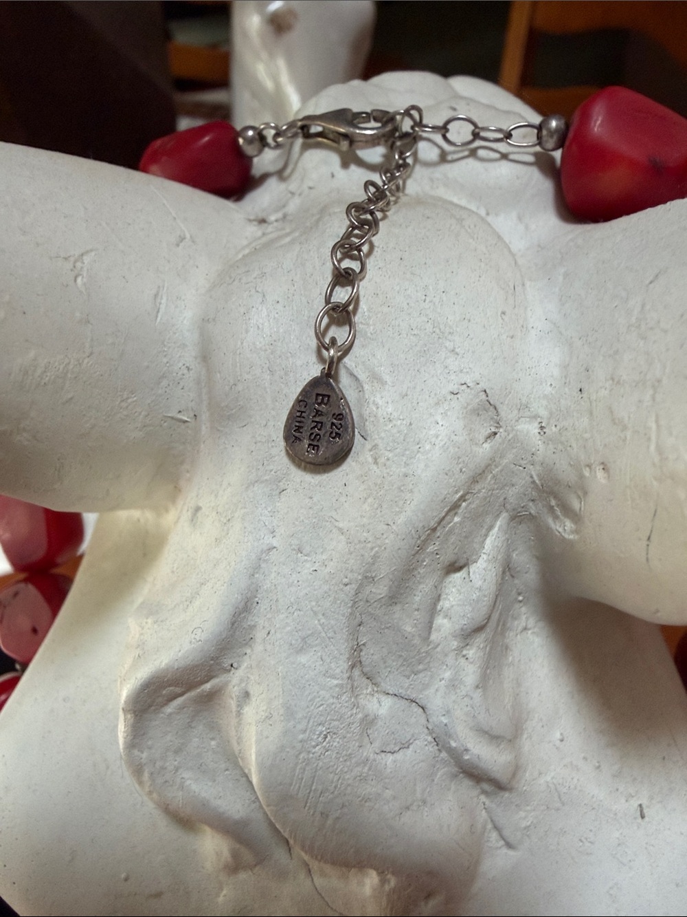 BARSE -Show stopper!! Chucky Coral, Turquoise ‘ Sterling silver necklace - Picture 6 of 11